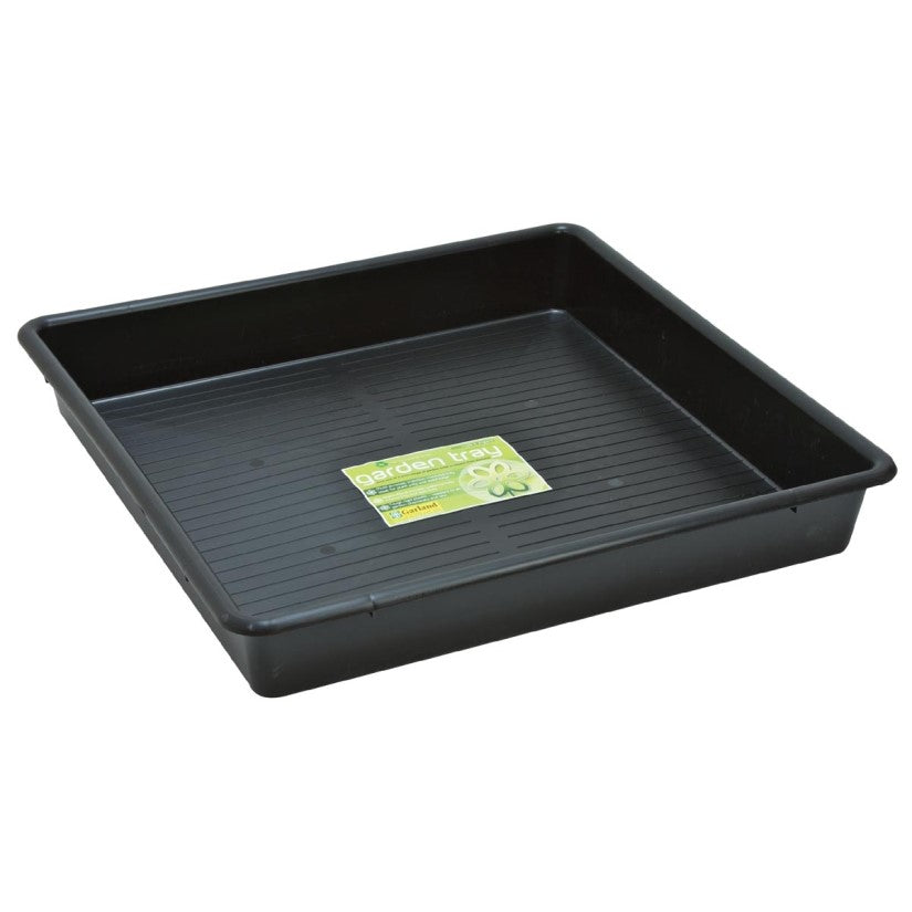 60cm Solid Square Tray Black