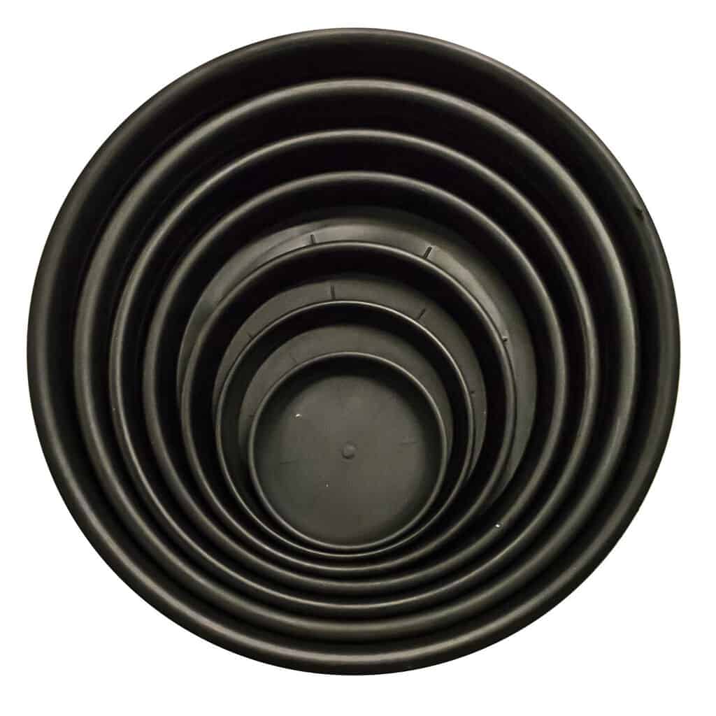 Round Black Plastic Saucers